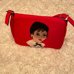 Red wool Stachel purse